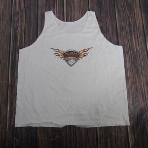 Vintage Las Vegas BikeFest Shirt Mens XL White 2002 Tank Top‎ Biker USA Rally